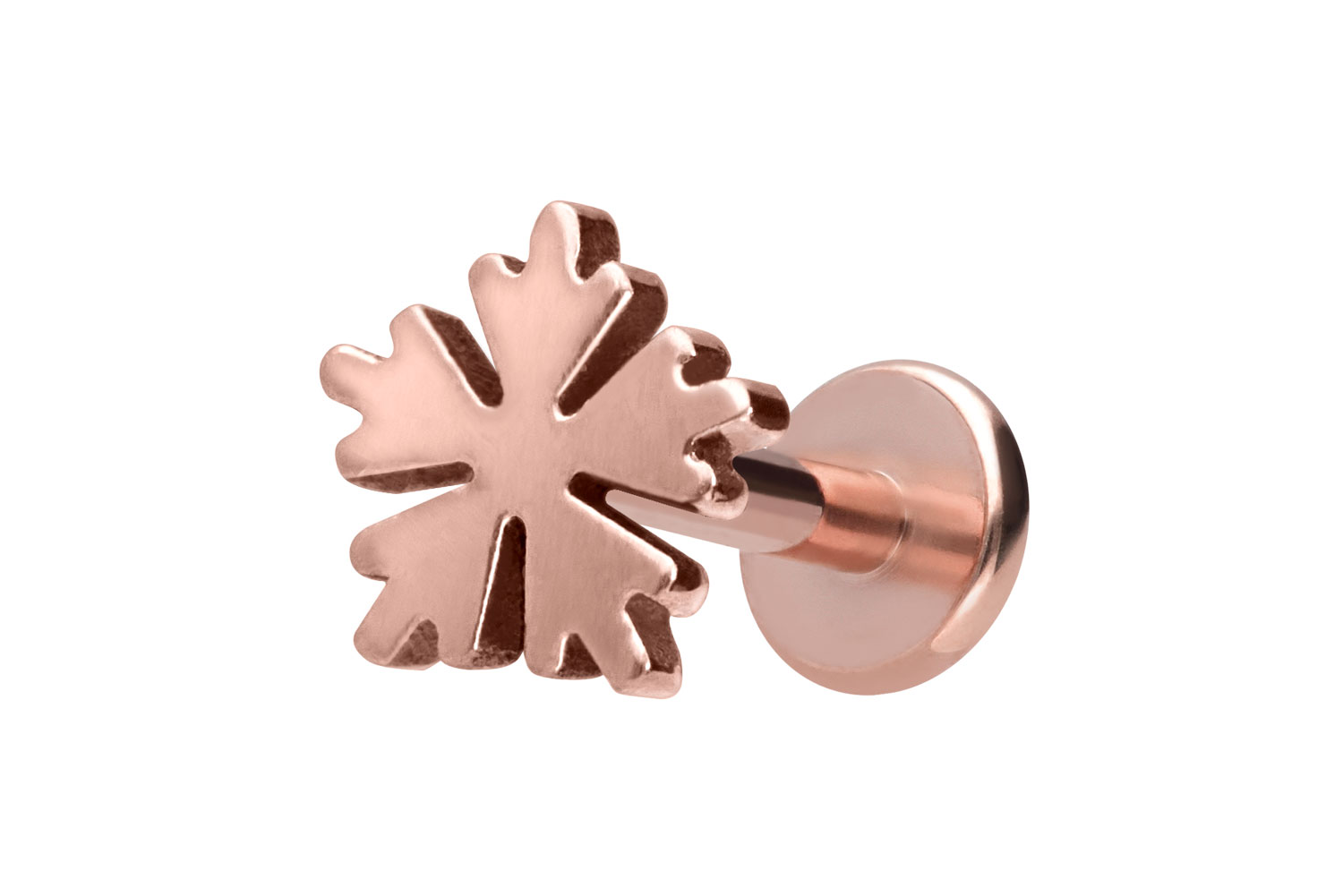 Titan Labret Piercing mit Innengewinde SCHNEEFLOCKE